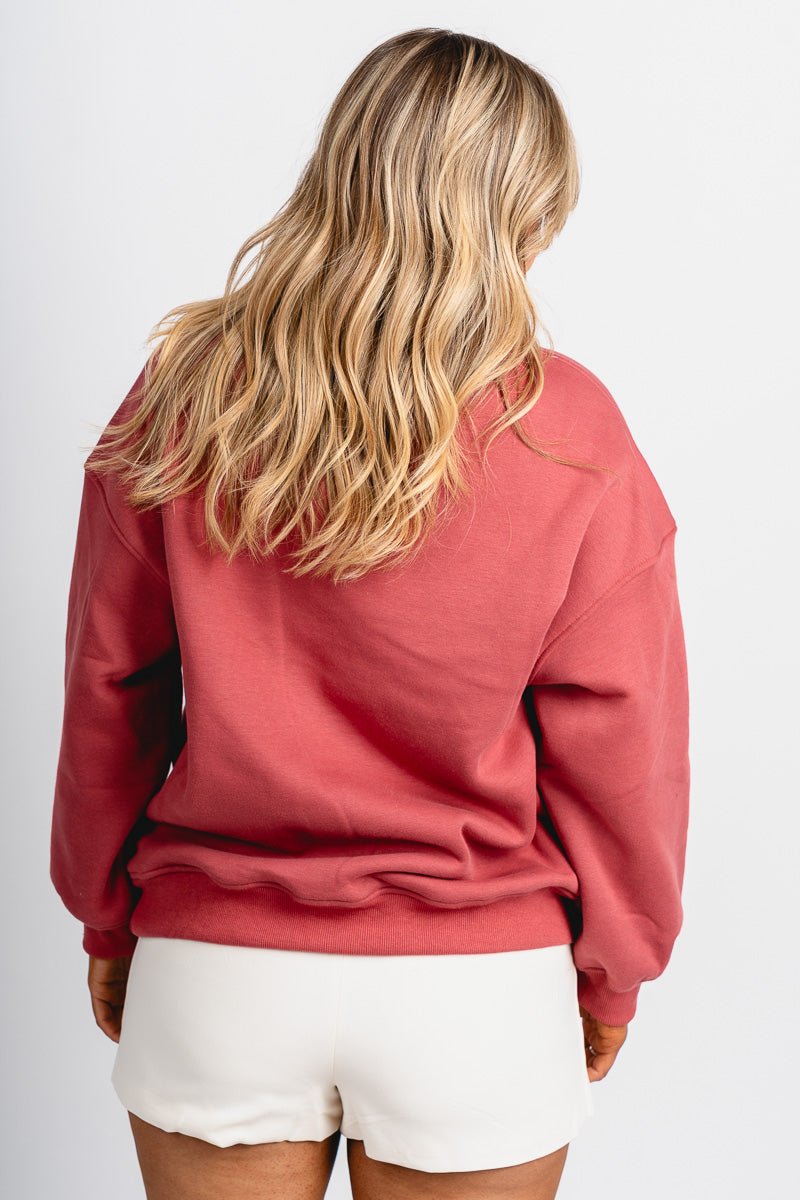 Christmas embroidered sweatshirt brick