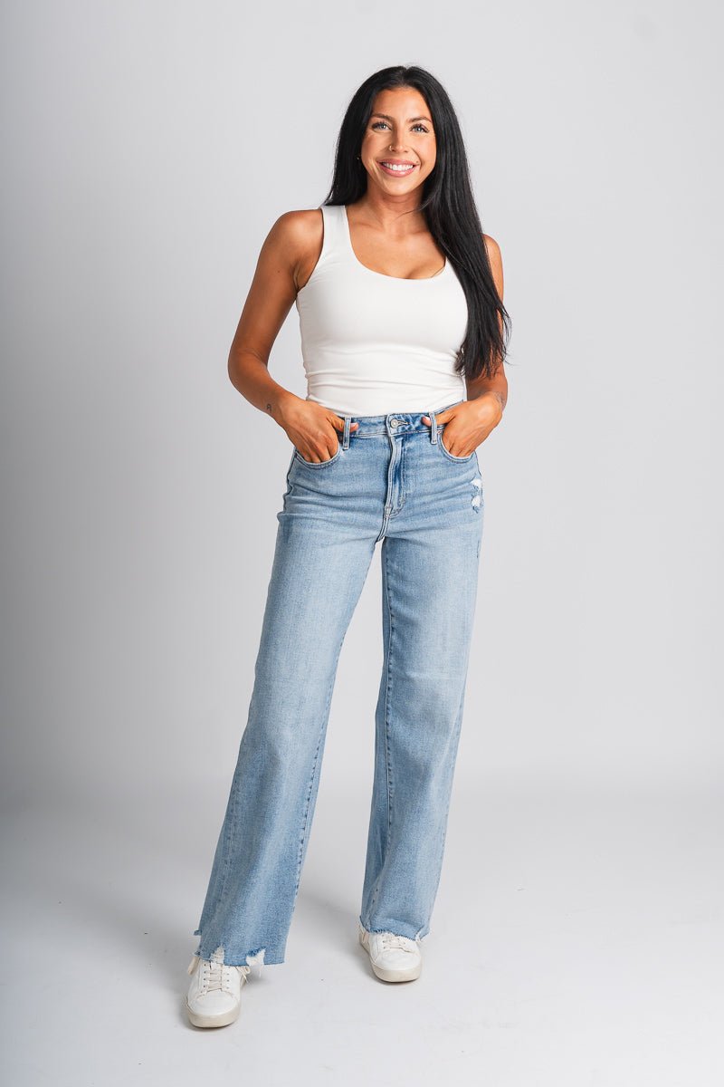 Hidden Logan high rise dad jeans light blue | Lush Fashion Lounge: boutique women's jeans, fashion jeans for women, affordable fashion jeans, cute boutique jeans