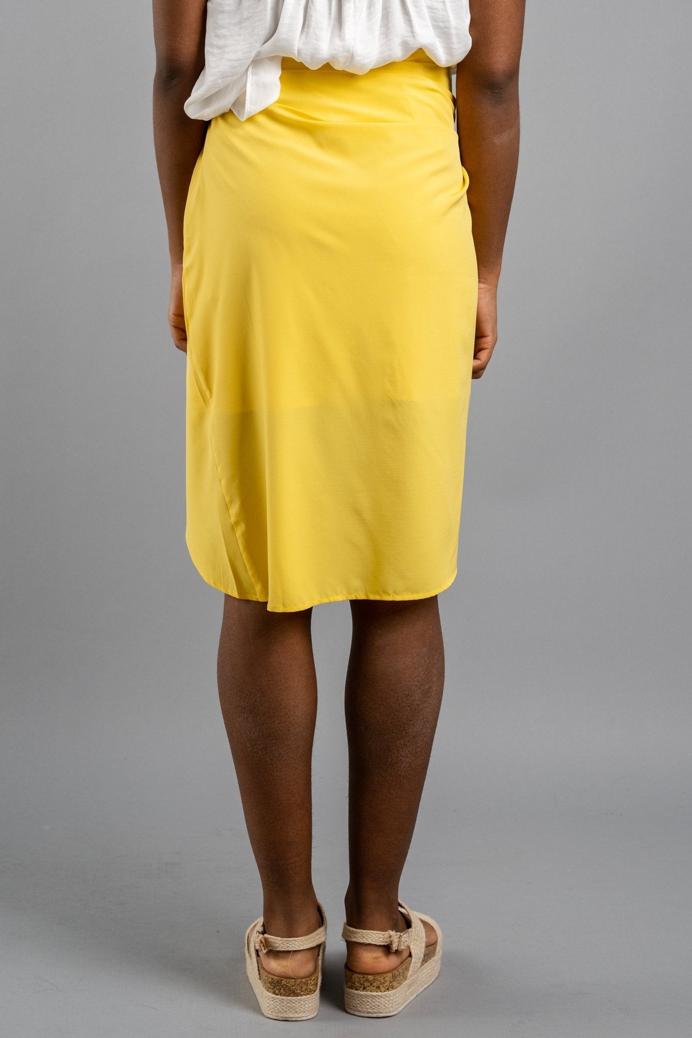 Front Wrap Midi Skirt Yellow Fawn Yellow Fawn Small