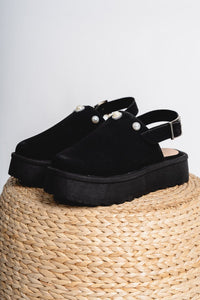 Zya sling back slippers black - Cute Shoes - Trendy Shoes at Lush Fashion Lounge Boutique in Oklahoma City