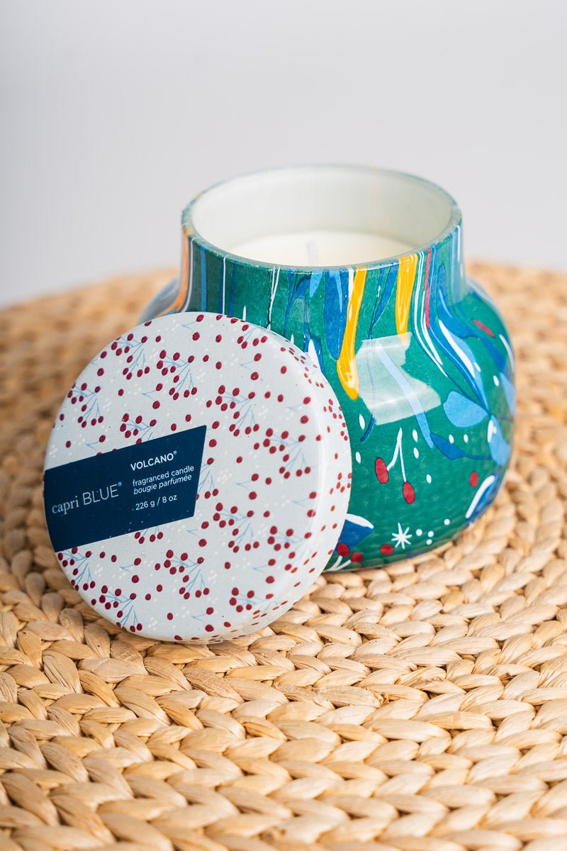 Capri Blue pattern play candle volcano 8oz - Trendy Candles and Scents at Lush Fashion Lounge Boutique in Oklahoma City