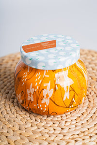 Capri Blue pattern play candle pumpkin dulce 8oz - Trendy Candles and Scents at Lush Fashion Lounge Boutique in Oklahoma City