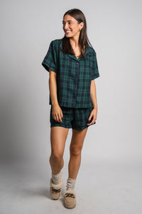 Plaid button up top green - Adorable top - Stylish Comfortable Outfits at Lush Fashion Lounge Boutique in OKC