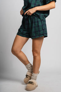 Plaid shorts green - Fun Shorts - Unique Lounge Looks at Lush Fashion Lounge Boutique in Oklahoma