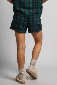 Plaid shorts green - Adorable Shorts - Stylish Comfortable Outfits at Lush Fashion Lounge Boutique in OKC