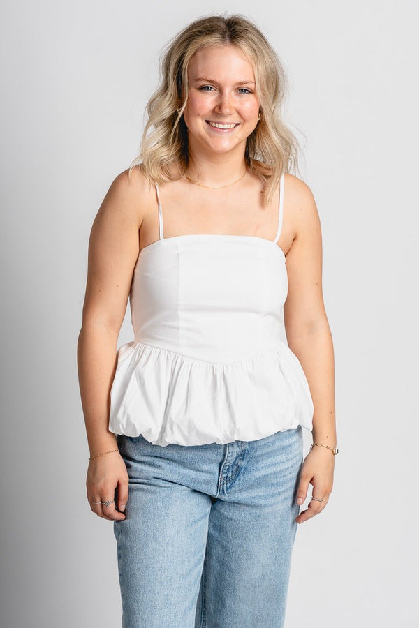 トップス LAUBEBLANC balloon peplum tops Balloon peplum Knit tops – L'AUBE BLANC