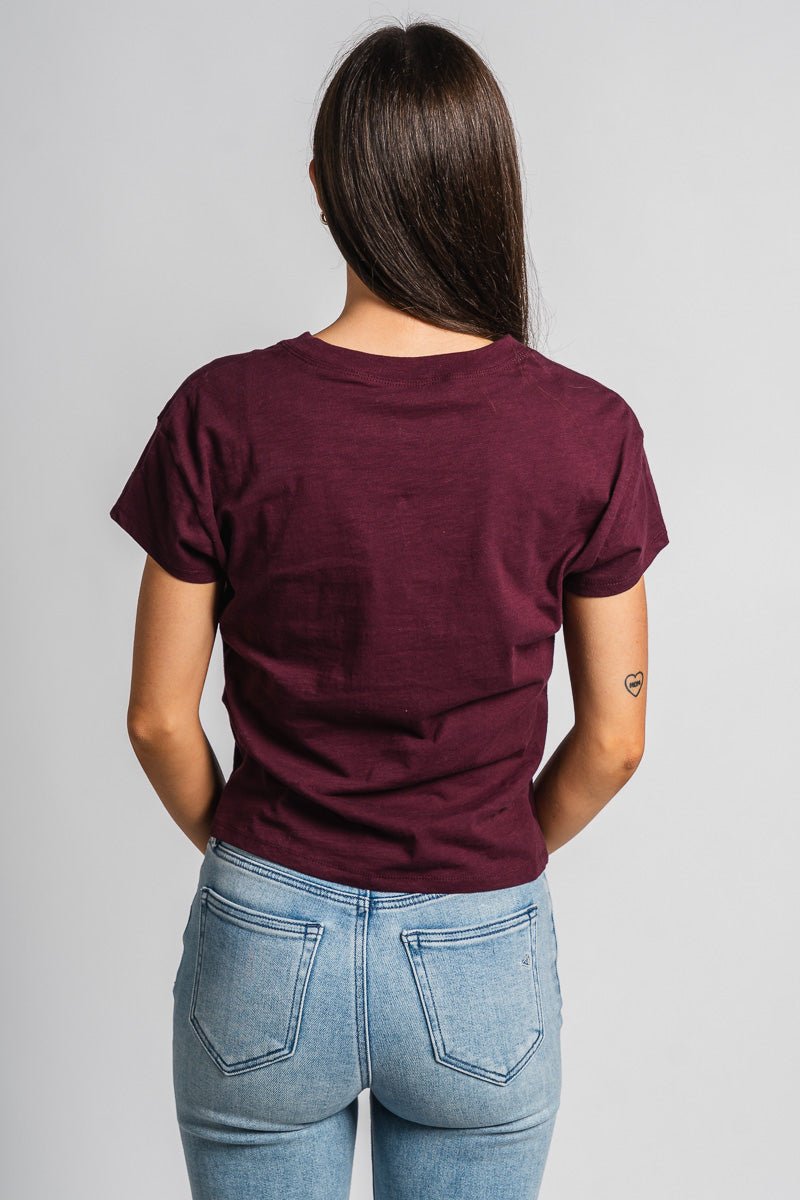 Z Supply modern slub tee berry wine - Z Supply T-shirts - Z Supply Fashion at Lush Fashion Lounge Trendy Boutique Oklahoma City