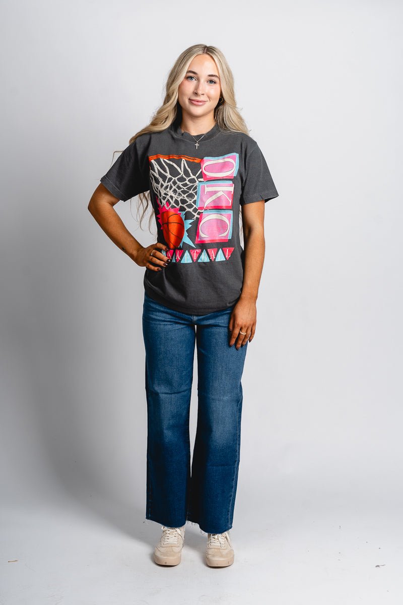 OKC basketball 90's retro unisex t-shirt vintage black - Oklahoma City inspired graphic t-shirts at Lush Fashion Lounge Boutique in Oklahoma City