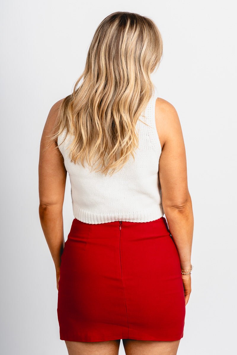 Joy sleeveless turtleneck sweater white