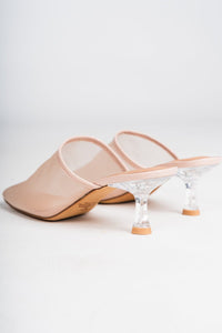 Bette mesh mule kitten heel nude Stylish Shoes - Womens Fashion Shoes at Lush Fashion Lounge Boutique in Oklahoma City