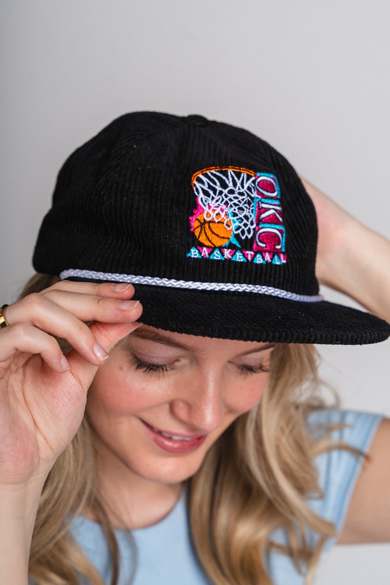 OKC basketball 90s retro corduroy hat - Trendy Hats at Lush Fashion Lounge Boutique in Oklahoma City