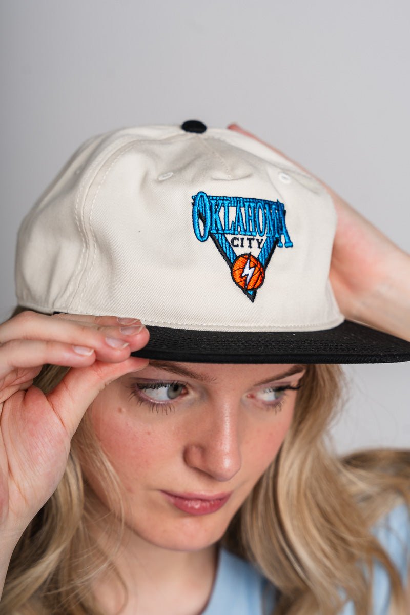 OKC basketball triangle two tone hat - Trendy Hats at Lush Fashion Lounge Boutique in Oklahoma City