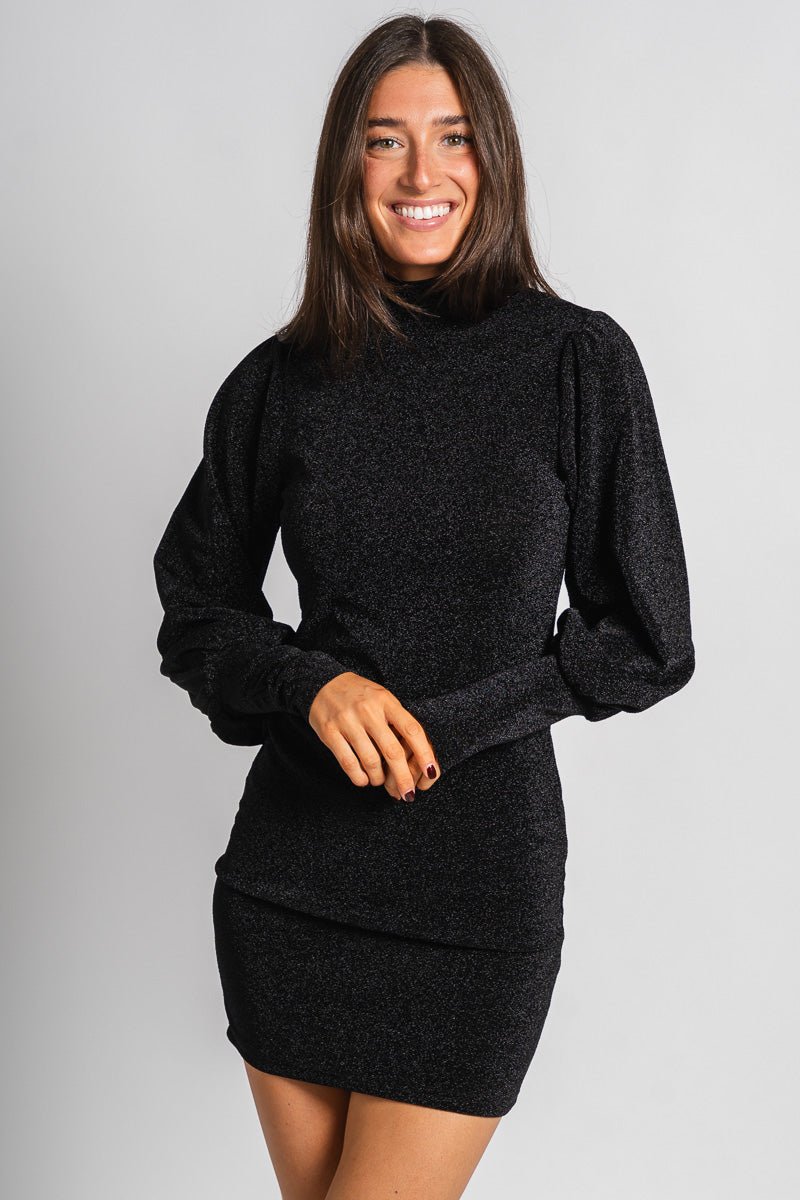 Shimmer long sleeve dress Black Black / Large Shimmer long sleeve dress Black Black / Large