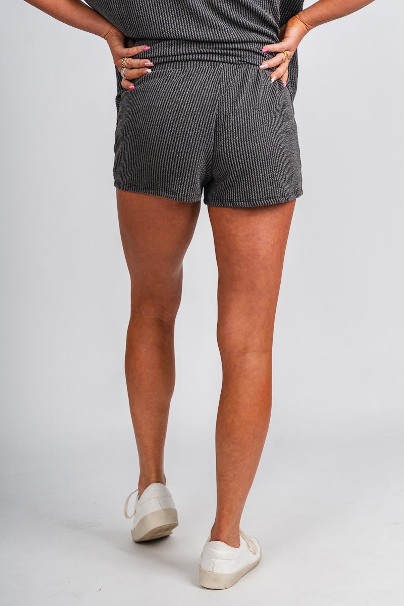 Ribbed shorts charcoal