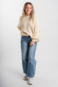 Chunky knit sweater cream – Unique Sweaters | Lounging Sweaters and Womens Fashion Sweaters at Lush Fashion Lounge Boutique in Oklahoma City