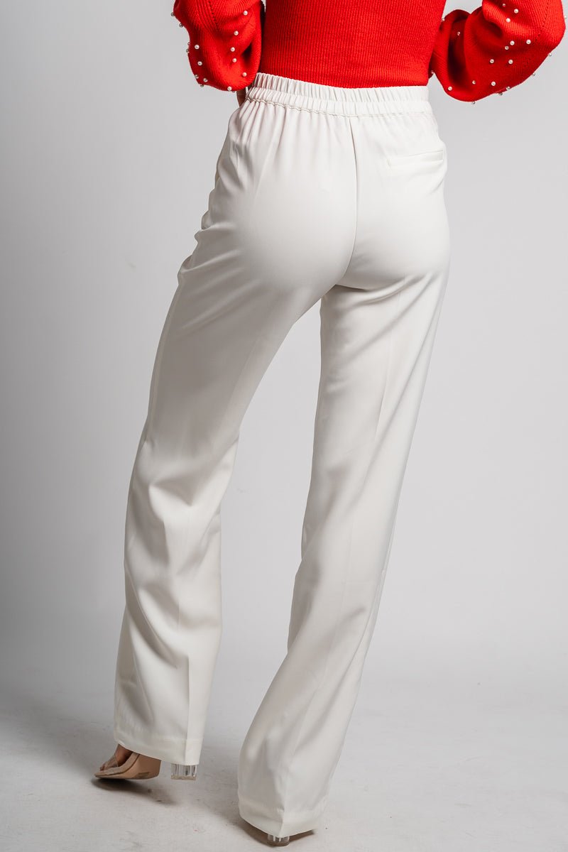 Wide leg dress pants white | Lush Fashion Lounge: women's boutique pants, boutique women's pants, affordable boutique pants, women's fashion pants