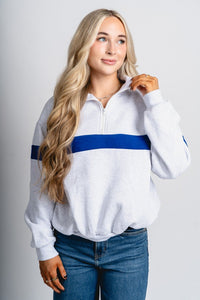 Half zip sweatshirt grey – Boutique Sweaters | Fashionable Sweaters at Lush Fashion Lounge Boutique in Oklahoma City