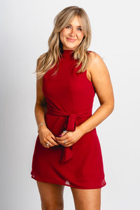 Open back mini dress red - Cute dress - Trendy Dresses at Lush Fashion Lounge Boutique in Oklahoma City