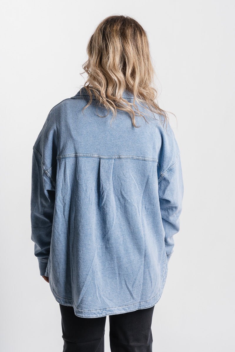 Oversized shacket denim