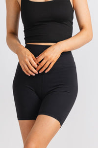 High waist biker shorts black - Cute biker shorts - Fun Cozy Basics at Lush Fashion Lounge Boutique in Oklahoma City