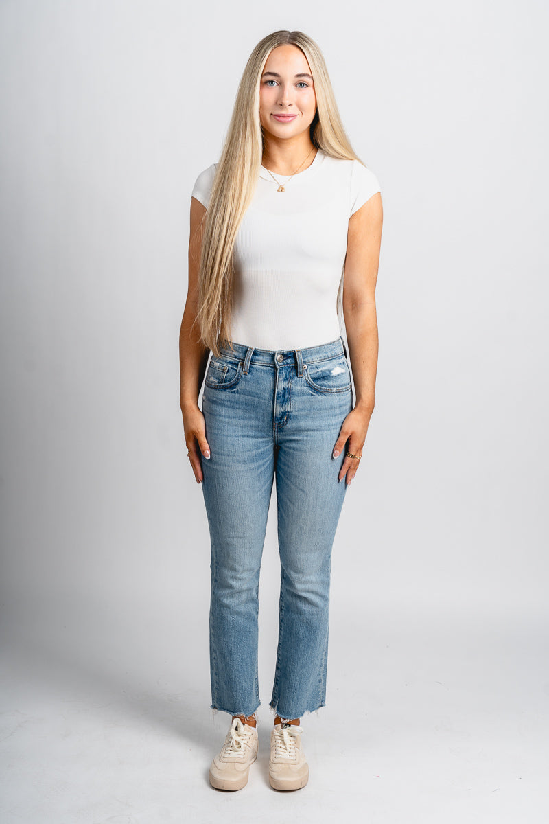 Short sleeve ribbed bodysuit white