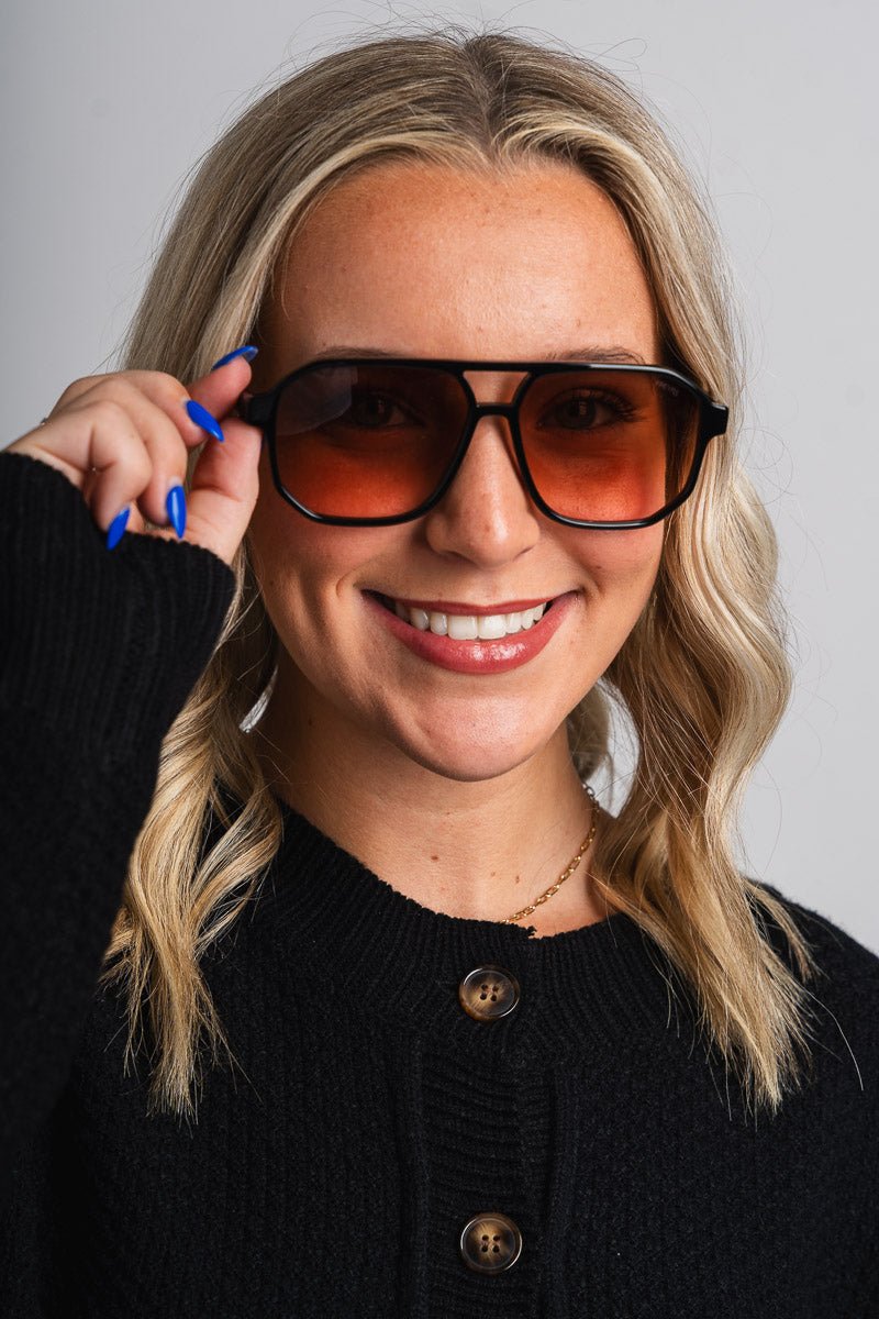 Freyr's Billie sunglasses black/brown - Trendy Sunglasses - Cute Vacation Collection at Lush Fashion Lounge Boutique in Oklahoma City