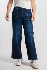 Hidden high rise wide leg jeans dark | Lush Fashion Lounge: boutique women's jeans, fashion jeans for women, affordable fashion jeans, cute boutique jeans