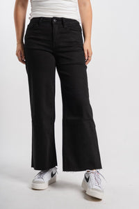 Vervet high rise crop wide leg jeans black | Lush Fashion Lounge: boutique women's jeans, fashion jeans for women, affordable fashion jeans, cute boutique jeans