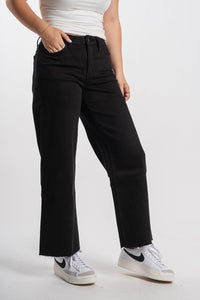 Vervet high rise crop wide leg jeans black | Lush Fashion Lounge: boutique women's jeans, fashion jeans for women, affordable fashion jeans, cute boutique jeans