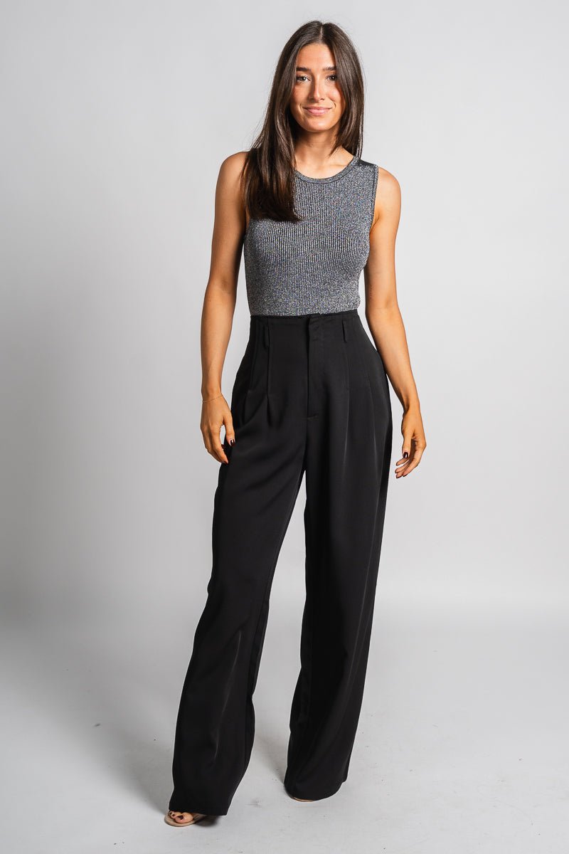 High waist wide leg pants black | Lush Fashion Lounge: women's boutique pants, boutique women's pants, affordable boutique pants, women's fashion pants