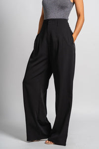 High waist wide leg pants black - Trendy New Year's Eve Outfits at Lush Fashion Lounge Boutique in Oklahoma City