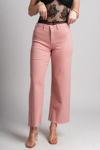 Crop wide leg jeans pink - Trendy T-Shirts for Valentine's Day at Lush Fashion Lounge Boutique in Oklahoma City