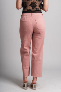 Crop wide leg jeans pink - Cute Valentine's Day Outfits at Lush Fashion Lounge Boutique in Oklahoma City