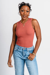 Round neck bodysuit marsala - Affordable bodysuit - Boutique Bodysuits at Lush Fashion Lounge Boutique in Oklahoma City