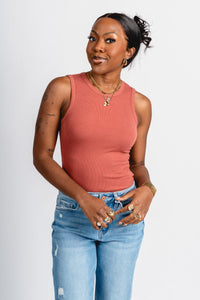 Round neck bodysuit marsala - Cute bodysuit - Trendy Bodysuits at Lush Fashion Lounge Boutique in Oklahoma City