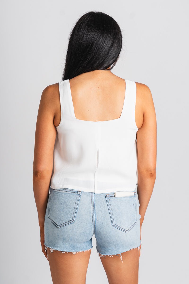 Crop tank top ivory