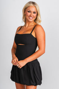 Balloon skirt dress black - Affordable dress - Boutique Dresses at Lush Fashion Lounge Boutique in Oklahoma City