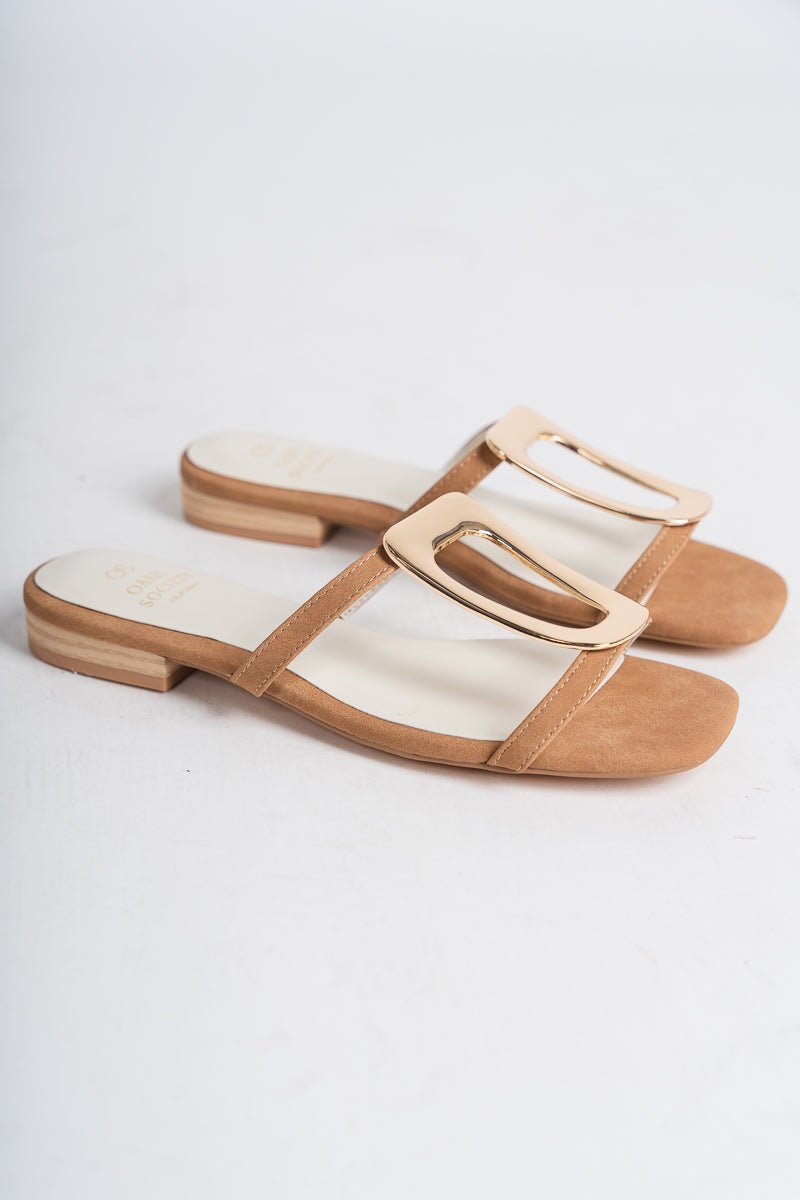 Amiyah buckle sandal camel - Trendy shoes - Cute Vacation Collection at Lush Fashion Lounge Boutique in Oklahoma City