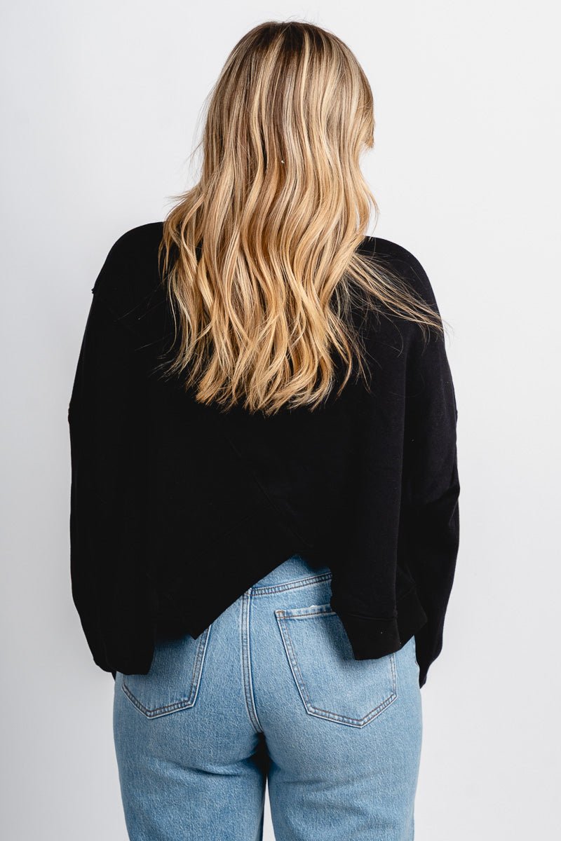 Asymmetrical sweatshirt black