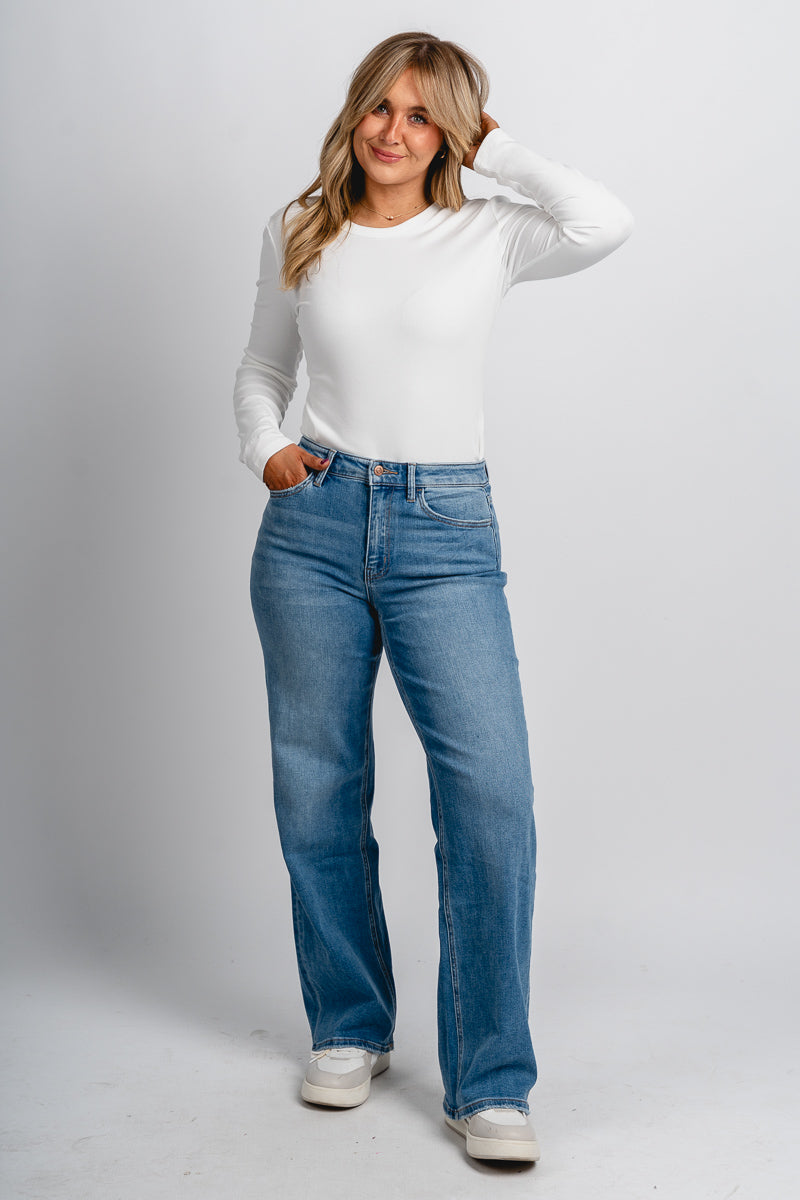Flying Monkey high rise loose fit jeans refinery | Lush Fashion Lounge: boutique women's jeans, fashion jeans for women, affordable fashion jeans, cute boutique jeans