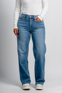Flying Monkey high rise loose fit jeans refinery | Lush Fashion Lounge: boutique women's jeans, fashion jeans for women, affordable fashion jeans, cute boutique jeans