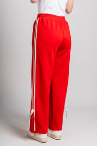 Bow detail track pants red - Fun Pants - Unique Lounge Looks at Lush Fashion Lounge Boutique in Oklahoma