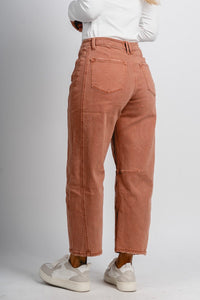 Flying Monkey high rise barrel jeans copper | Lush Fashion Lounge: boutique women's jeans, fashion jeans for women, affordable fashion jeans, cute boutique jeans