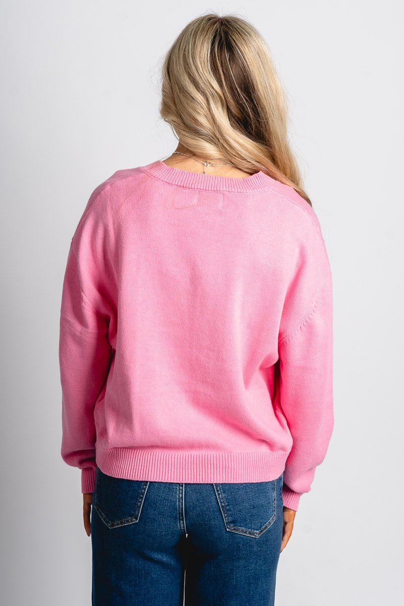 Chloe v-neck sweater pink