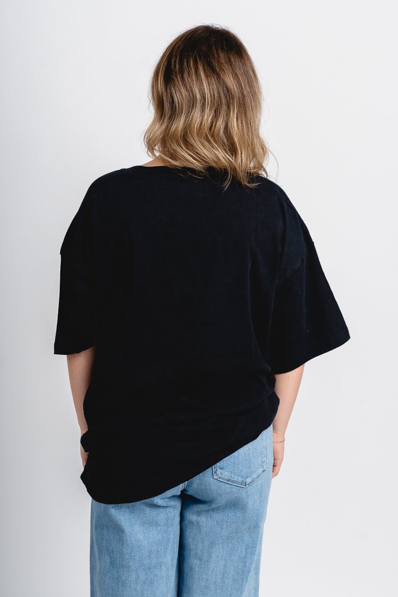 OSU OSU Cowboys split oversized tee black T-shirt | Lush Fashion Lounge Trendy Oklahoma State Cowboys Apparel & Cute Gameday T-Shirts