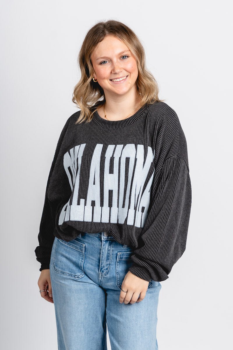 Ribbed Oklahoma sweatshirt black