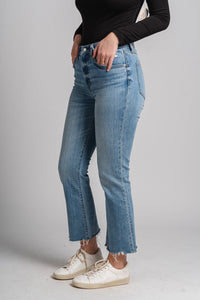 Daze high rise crop flare jeans Marina Vintage | Lush Fashion Lounge: boutique women's jeans, fashion jeans for women, affordable fashion jeans, cute boutique jeans