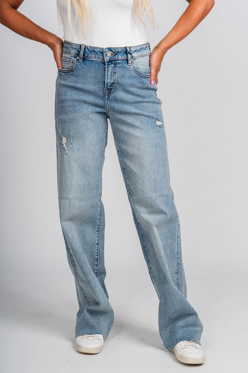 Hidden Logan high rise dad jeans medium denim | Lush Fashion Lounge: boutique women's jeans, fashion jeans for women, affordable fashion jeans, cute boutique jeans