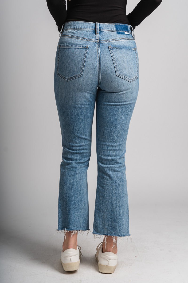 Daze high rise crop flare jeans Marina Vintage | Lush Fashion Lounge: boutique women's jeans, fashion jeans for women, affordable fashion jeans, cute boutique jeans