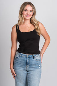 Square neck tank top black - Cute Tank Top - Trendy Tank Tops at Lush Fashion Lounge Boutique in Oklahoma City